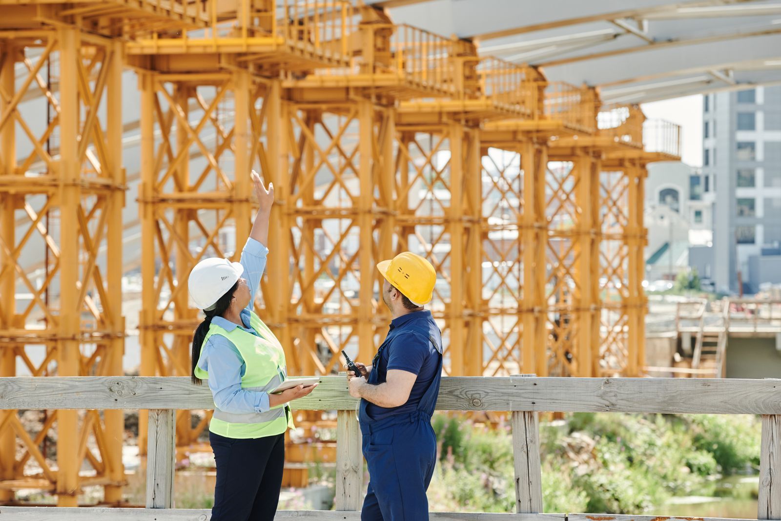 Field engineers conducting a site survey