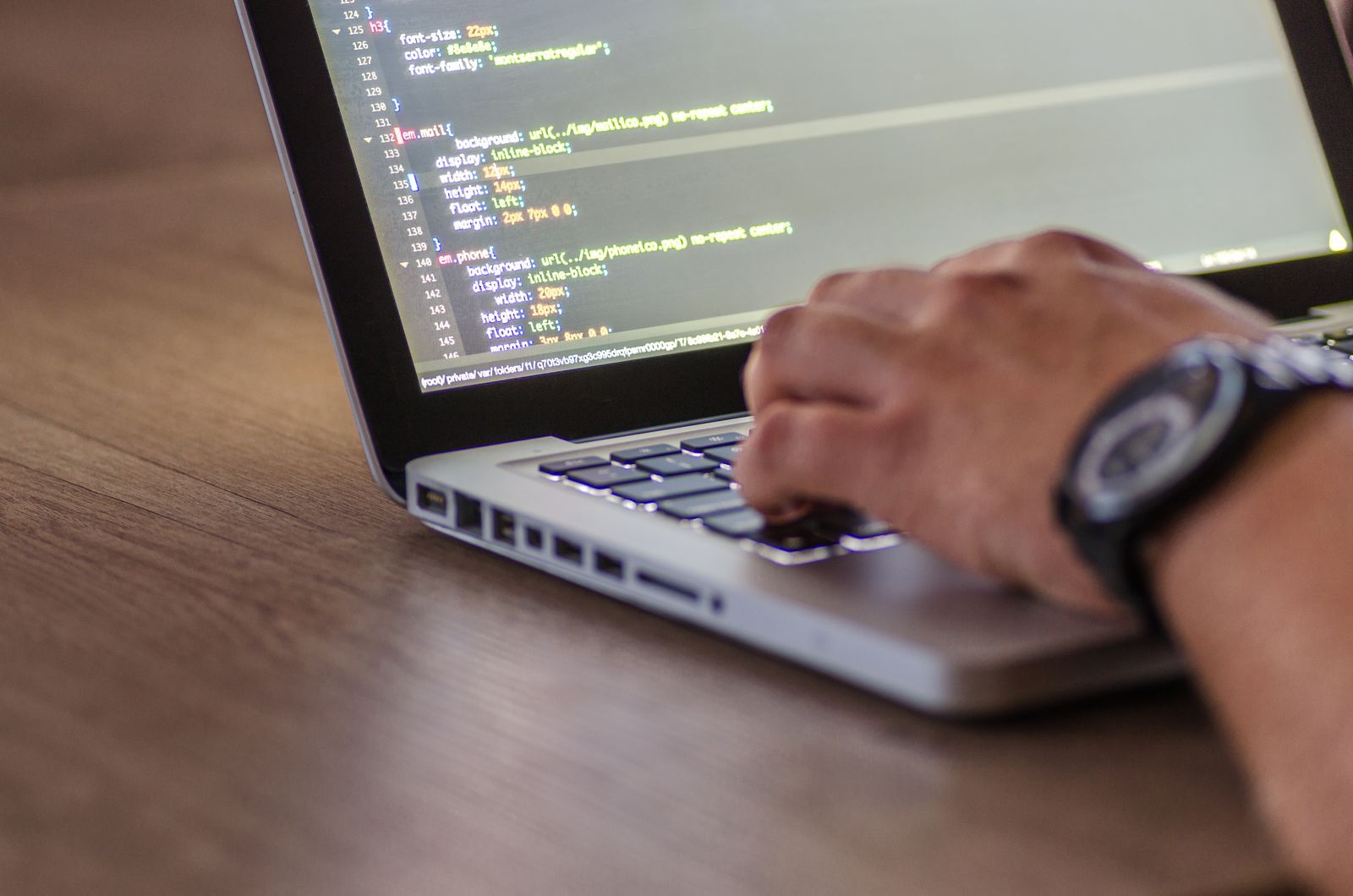 Software being configured on a laptop